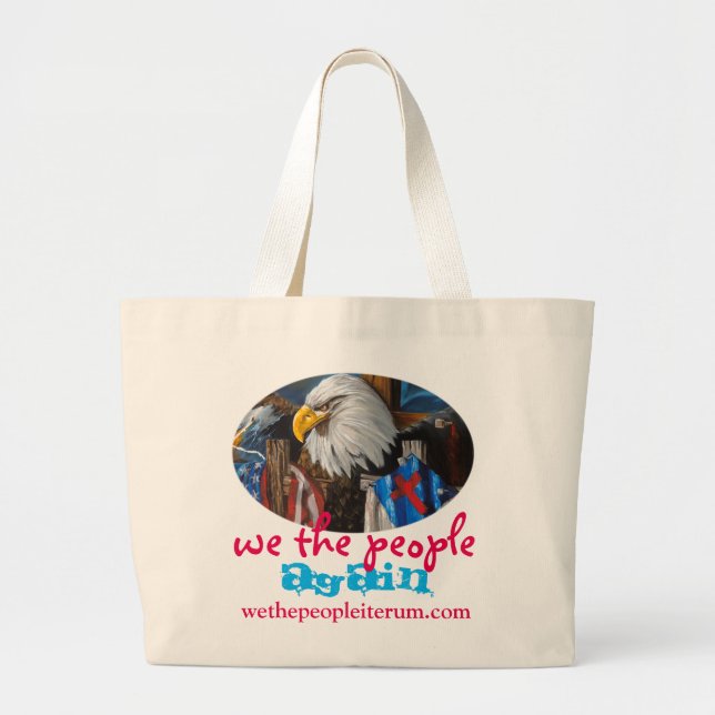 we the people again eagle design large tote bag (Front)