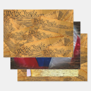 We The People Amerian Constitution Wrapping Paper Sheet