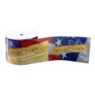 We The People American Constitution Grosgrain Ribbon