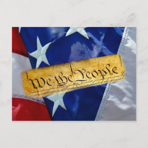 We The People American Flag Announcement Postcard