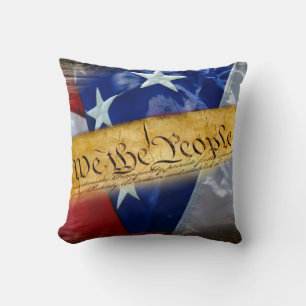 We The People American Flag Cushion