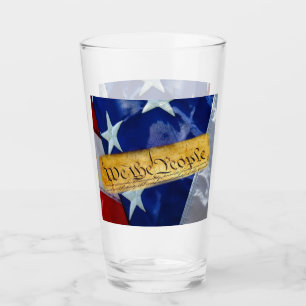 We The People American Flag Glass