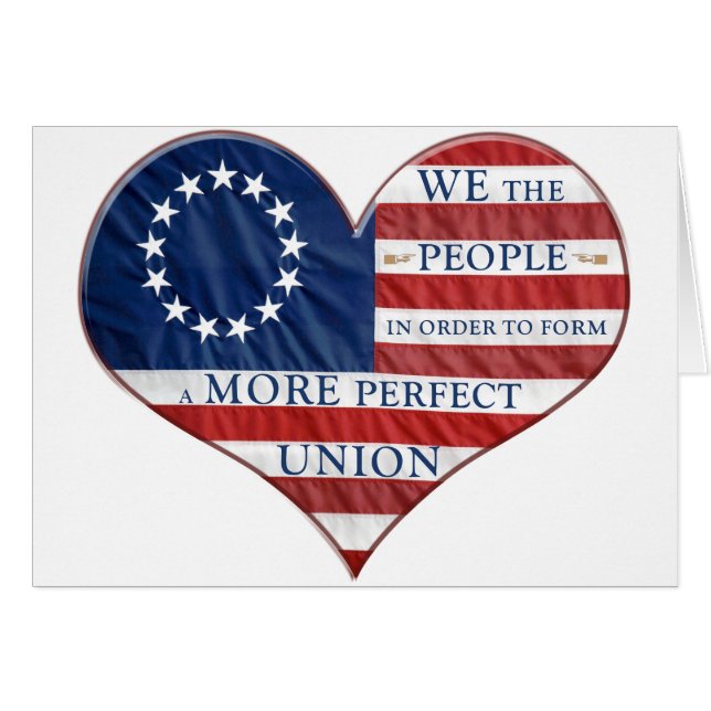 We The People American Flag Heart (Front Horizontal)