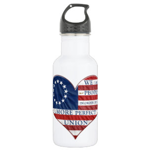 We The People American Flag Heart 532 Ml Water Bottle