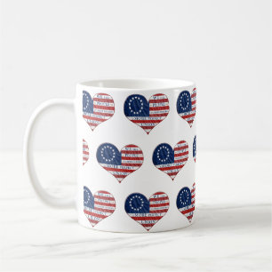 We The People American Flag Heart Coffee Mug