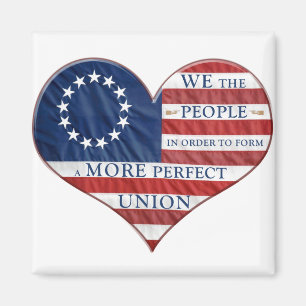We The People American Flag Heart Magnet