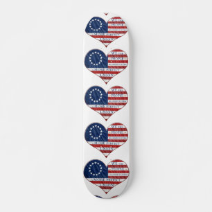 We The People American Flag Heart Skateboard