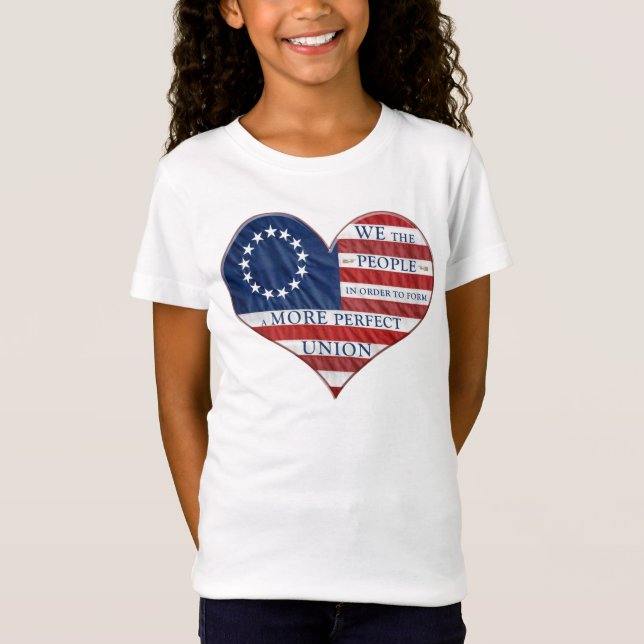 We The People American Flag Heart T-Shirt (Front)