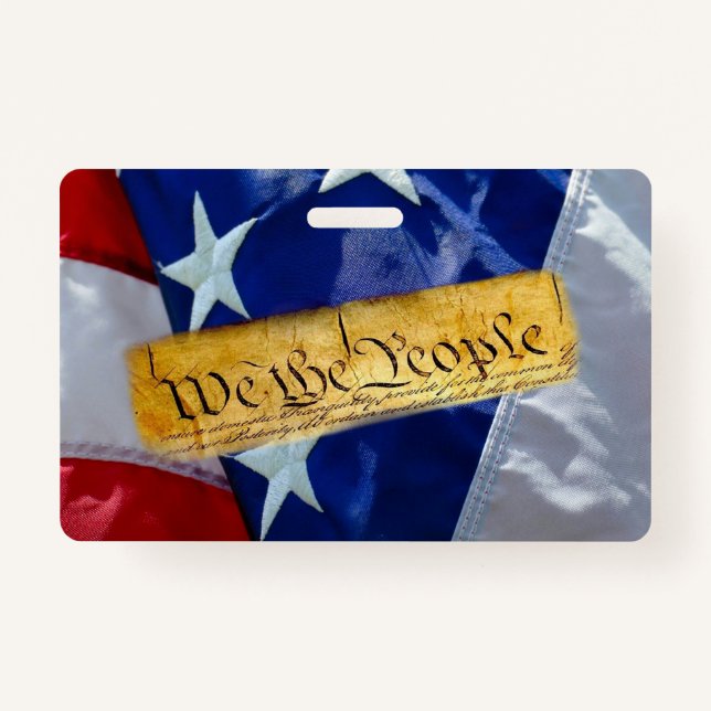 We The People American Flag ID Badge (Front)