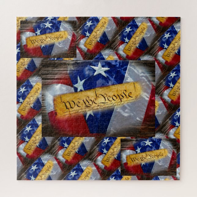 We The People American Flag Jigsaw Puzzle (Horizontal)