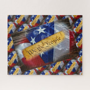 We The People American Flag Jigsaw Puzzle