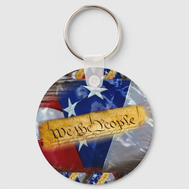 We The People American Flag Key Ring (Front)