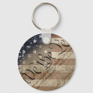 We The People American Flag Keychain