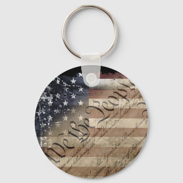 We The People American Flag Keychain (Front)
