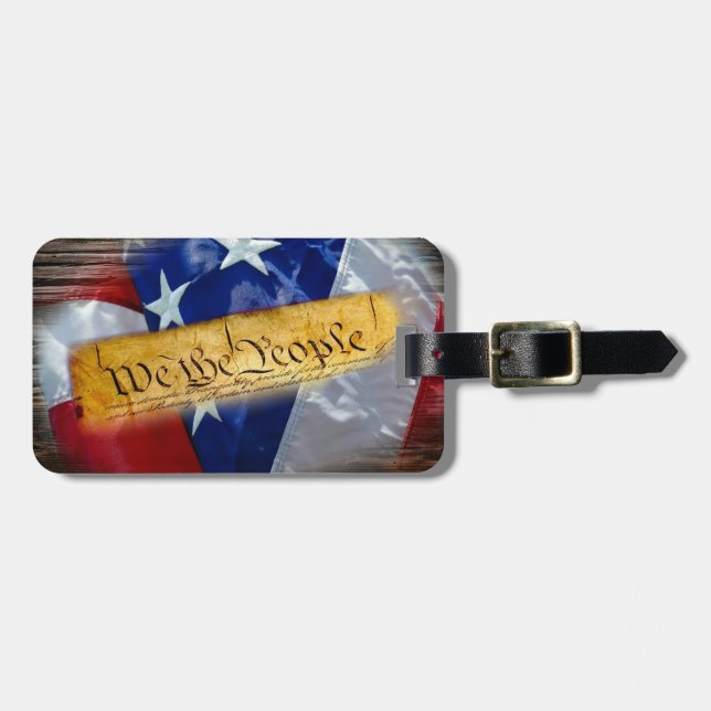 We The People American Flag Luggage Tag (Front Horizontal)
