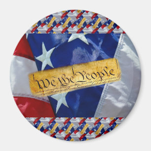 We The People American Flag Magnet