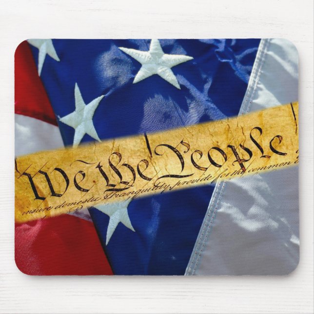 We The People American Flag Mouse Pad (Front)