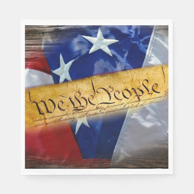 We The People American Flag Napkin (Front)