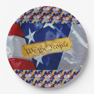 We The People American Flag Paper Plate
