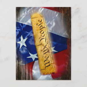 We The People American Flag Postcard
