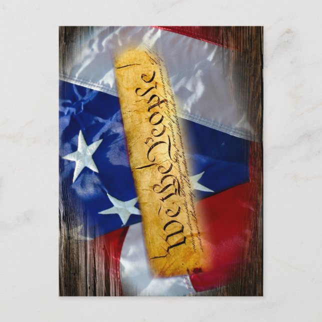 We The People American Flag Postcard (Front)