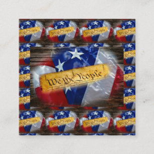 We The People American Flag Square Business Card