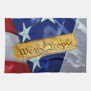 We The People American Flag Tea Towel