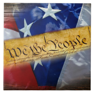 We The People American Flag Tile