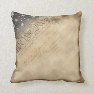 We The People American Flag Vintage Style Pillow
