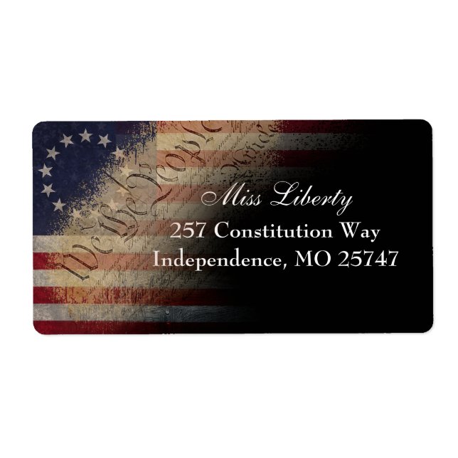 We The People Betsy Ross American Flag address (Front)