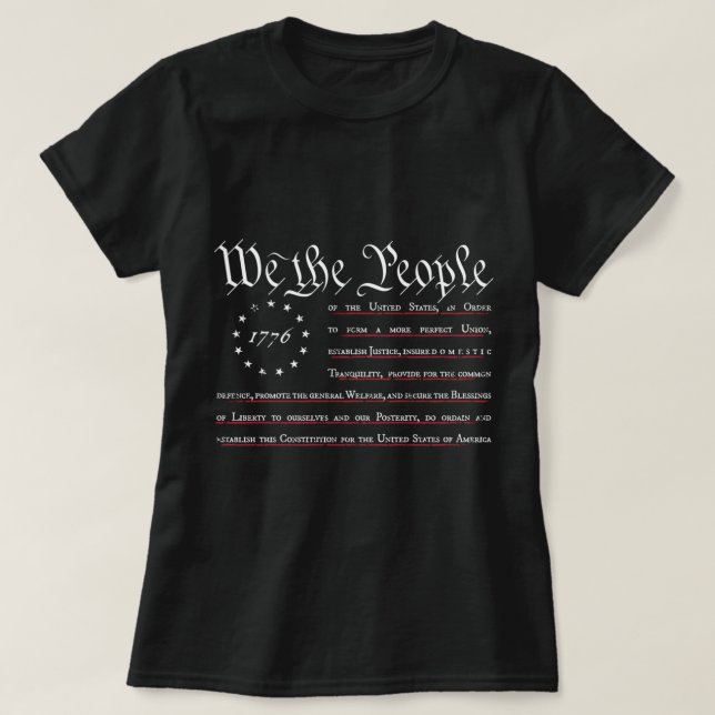 We The People, Betsy Ross Flag, Preamble of the Co T-Shirt (Design Front)