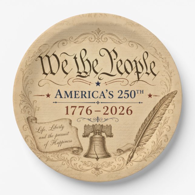 We the People Bowl Paper Plate (Front)