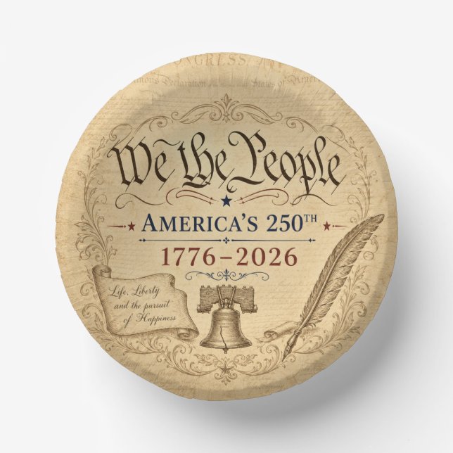 We the People Bowl Paper Plate (Front)