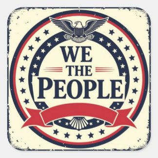 We the people classic American emblem  Square Sticker