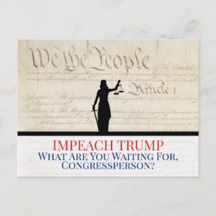 We the People Congress Impeach Trump Lady Justice Postcard