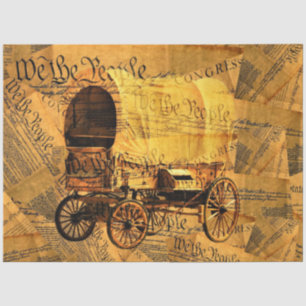 We The People Constitution Covered Wagon  Tissue Paper
