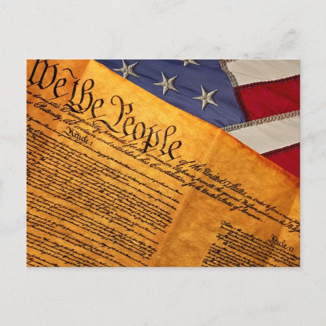 We The People Constitution Flag 4th of July Party Invitation Postcard (Front)