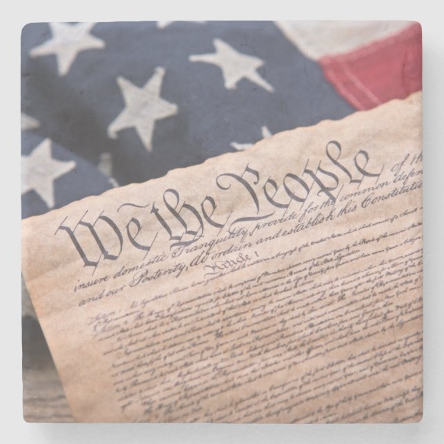 We the People Constitution Stone Coaster (Front)