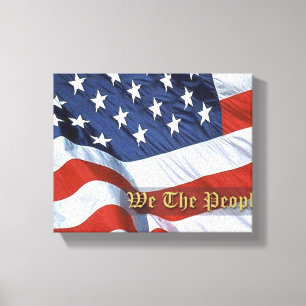 We the People Flag Wrapped Canvas