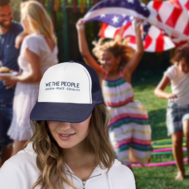 WE THE PEOPLE Freedom Peace Equality | 4th of July Trucker Hat (Creator Uploaded)