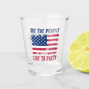 We the people Funny Distressed USA Flag July 4th Shot Glass