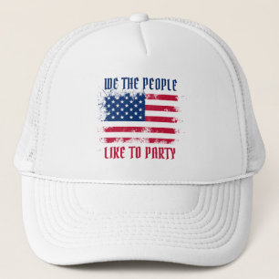 We the people Funny Distressed USA Flag July 4th Trucker Hat