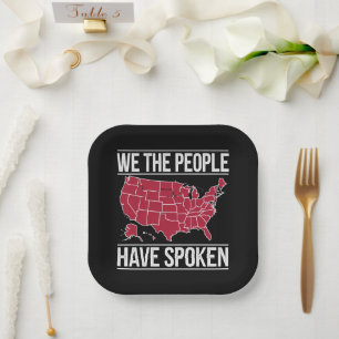 We the People Have Spoken Map of 2024 Election  Paper Plate