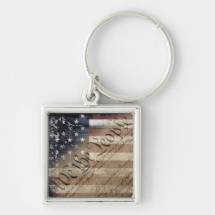 We The People Industrial American Flag Keychain
