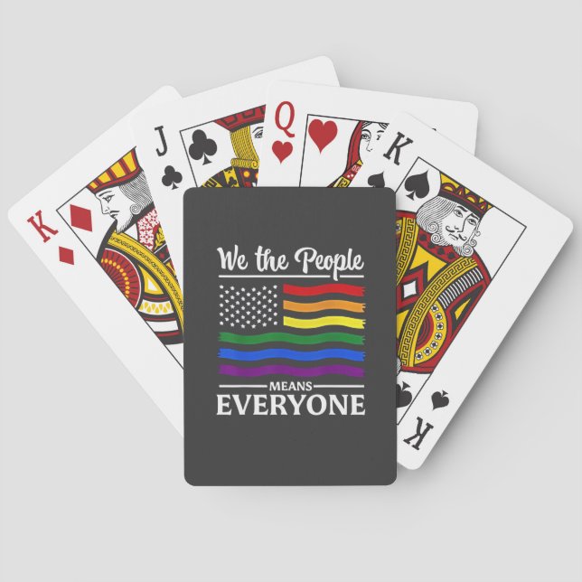 We The People Means Everyone LGBTQ Pride Month  Playing Cards (Back)