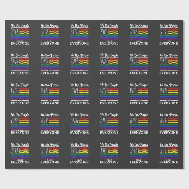 We The People Means Everyone LGBTQ Pride Month  Wrapping Paper (Flat)