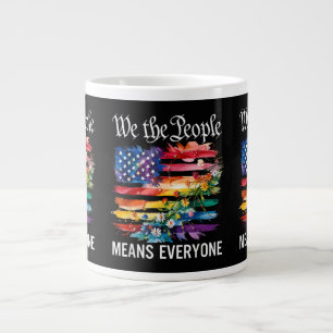 We The People Means Everyone Rainbow LGBT Gay Lesb Large Coffee Mug