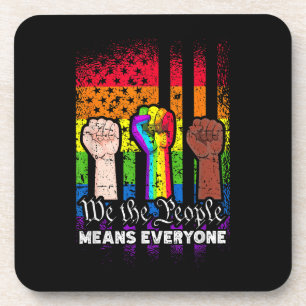 We The People Means Everyone US Constitution LGBT Coaster