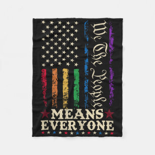 We The People Means Everyone Us Constitution Lgbt Fleece Blanket