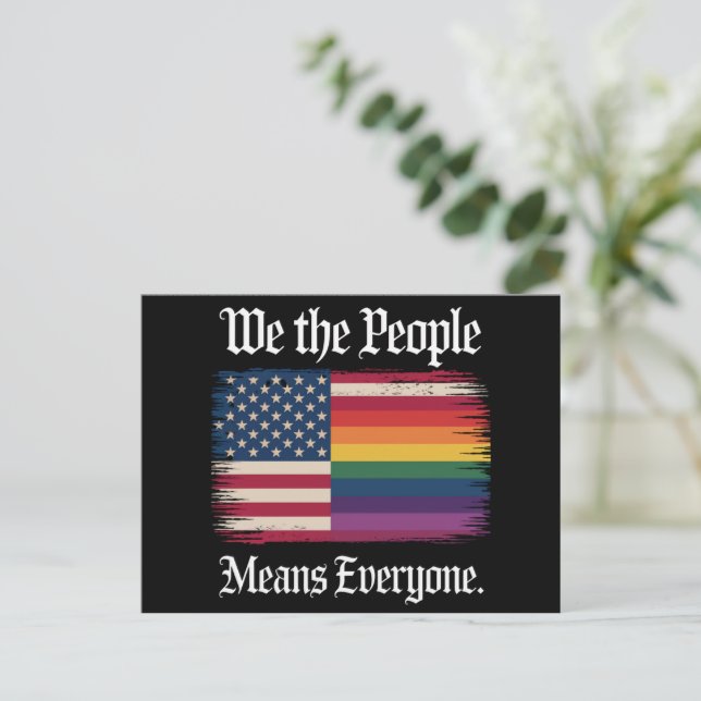 We The People Means Everyone Usa Lgbt Equality  Postcard (Standing Front)